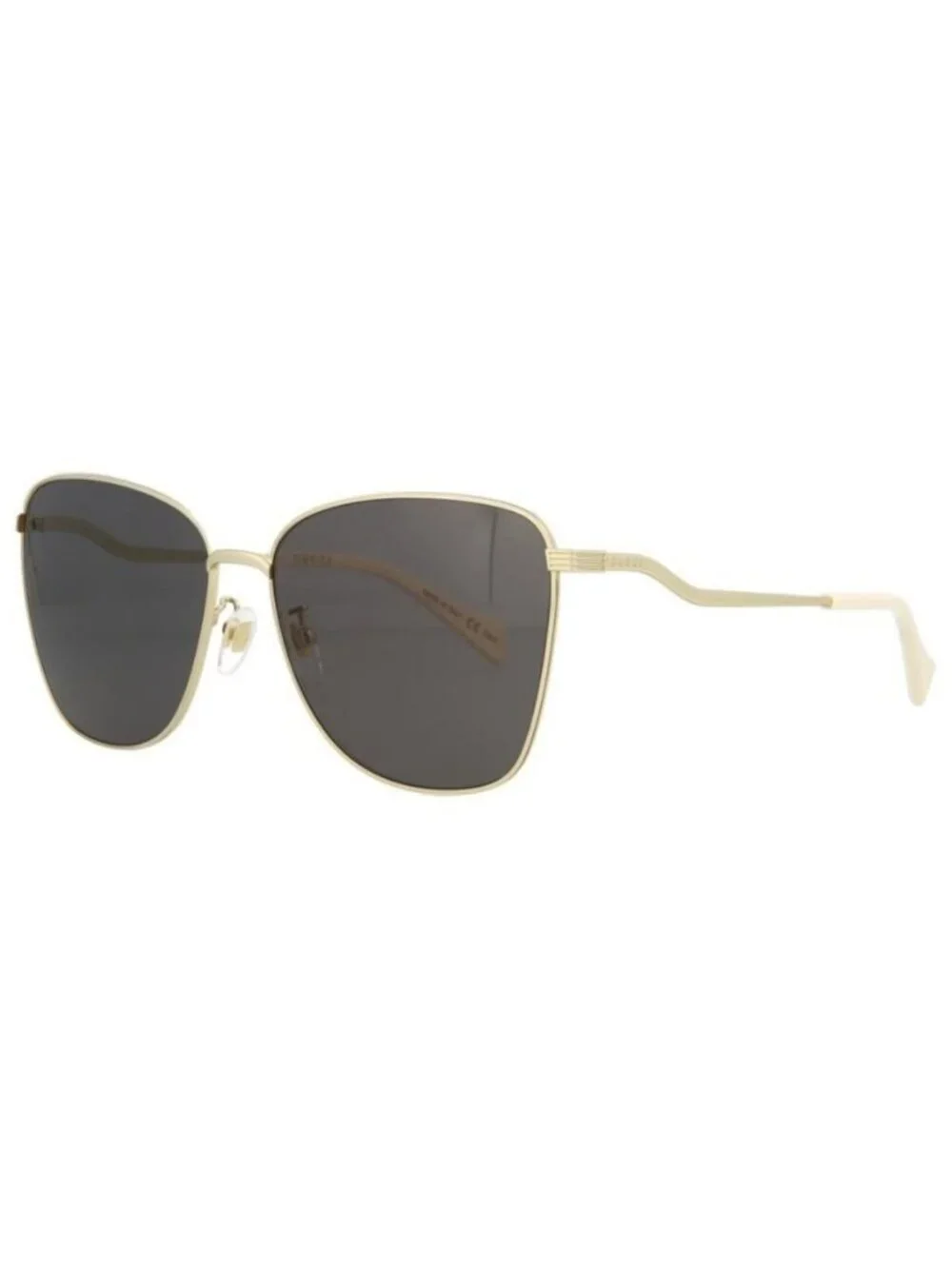New Gucci Womens Square/Rectangle Gold Gold Grey Fashion Designer Sunglasses